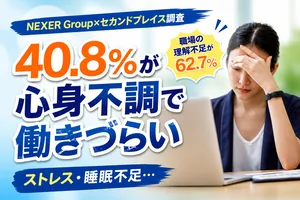 「心や体の不調が原因で働きづらい」40.8%が実感─仕事ストレ...