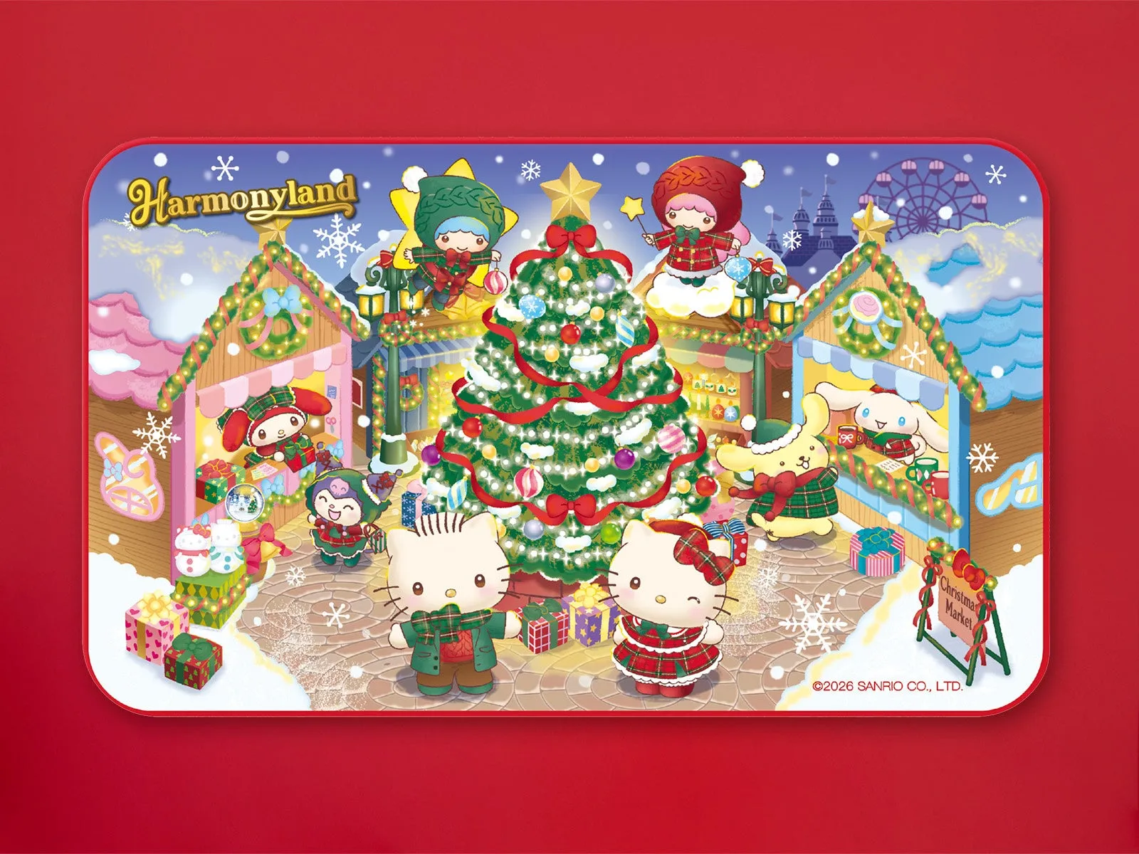 ハーモニーランドのクリスマスマーケットとサンリオキャラクター