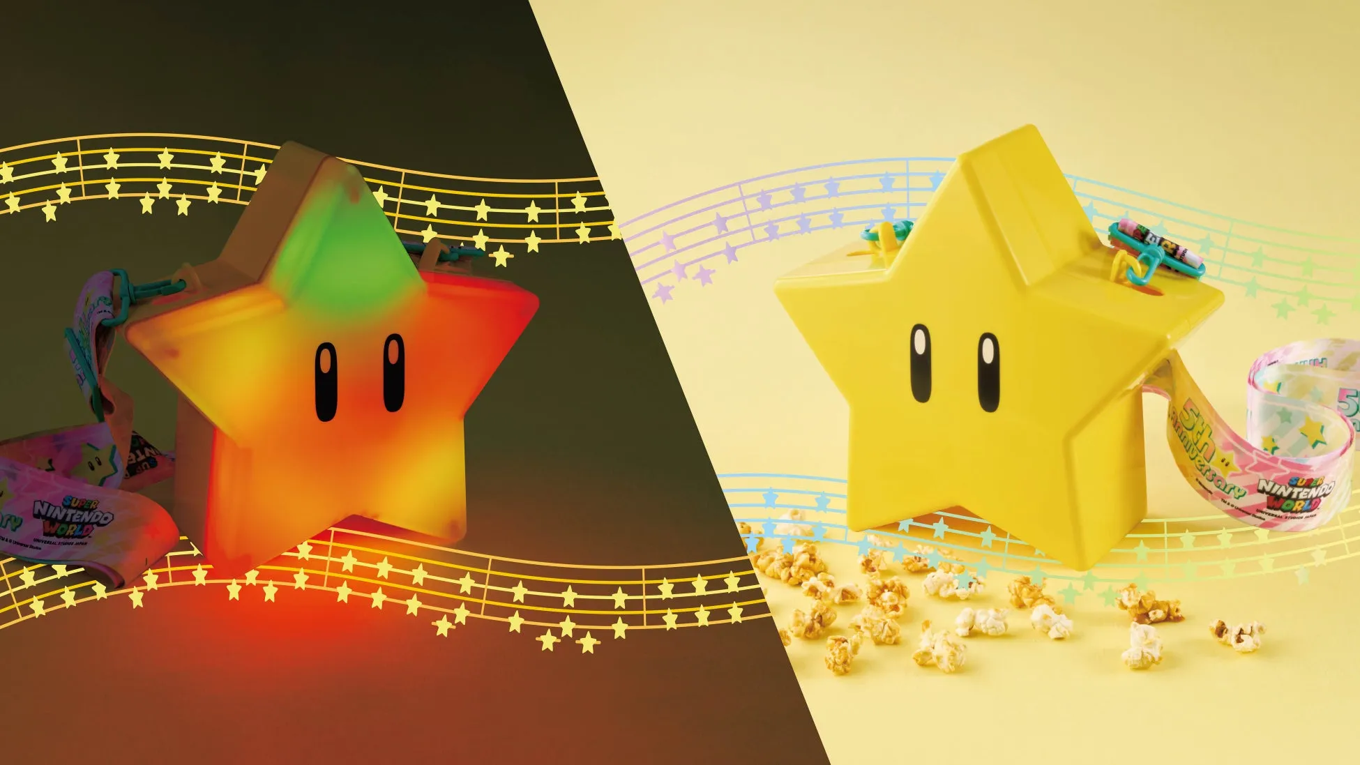 スター形の光るポップコーンバケツ