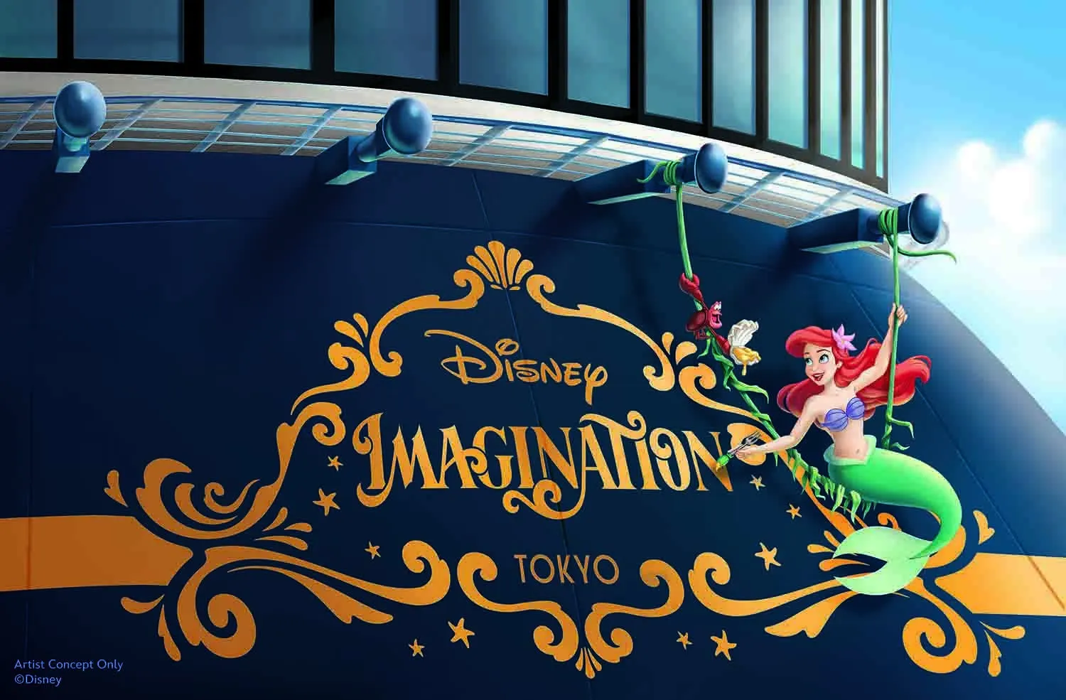 ディズニー・イマジネーション船体のアートワーク