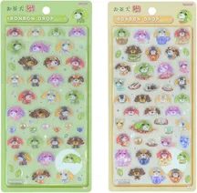 お茶犬ボンボンドロップシール 2個セットで小物をデコレーション