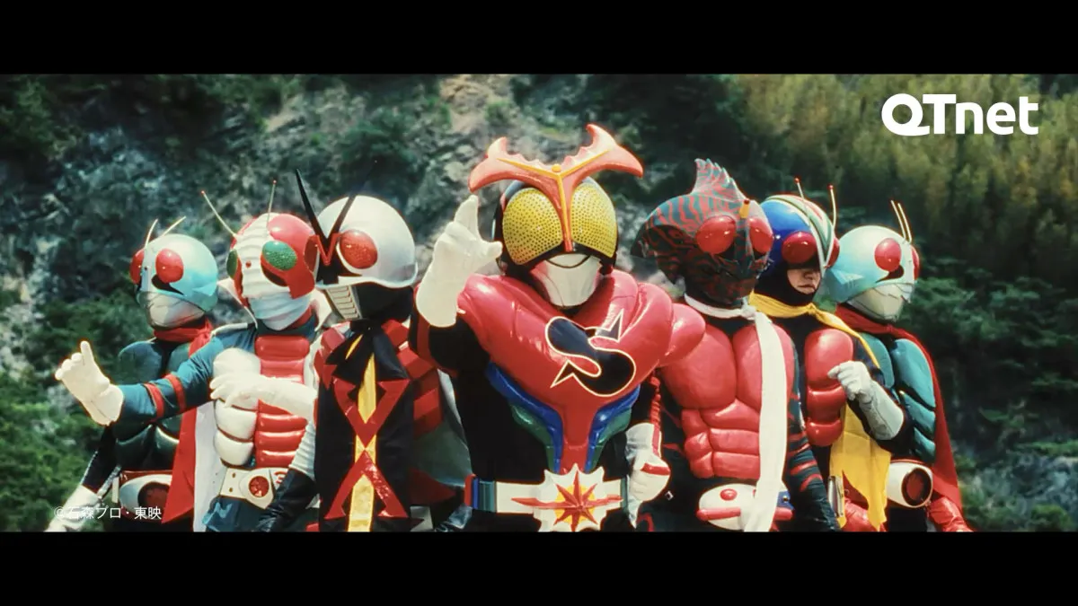 『仮面ライダー』栄光の7人ライダーがCMで一堂に集結　ショッカーはサイバー攻撃で自滅