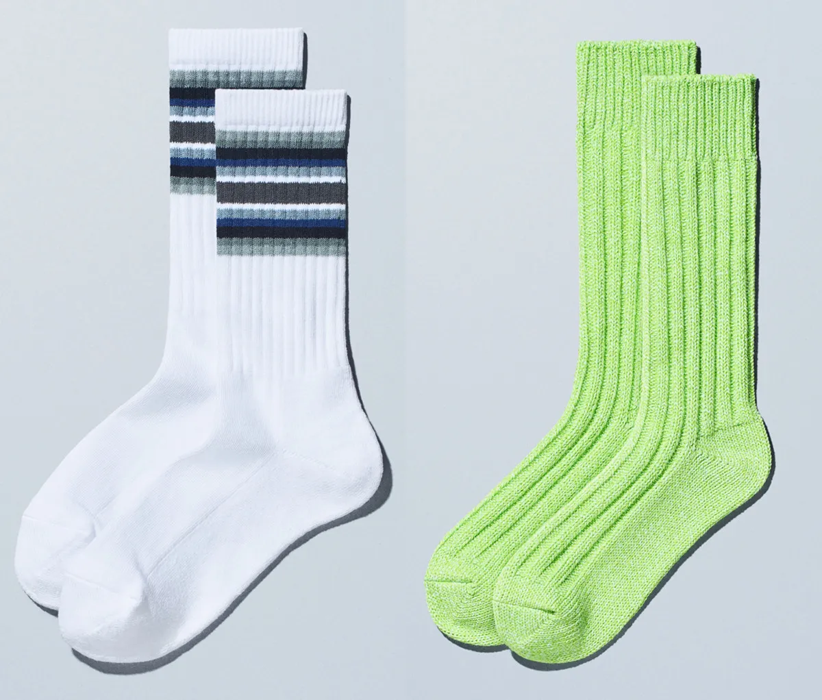 ファミマ「コンビニエンスウェア」ラインソックス新色＆ライムイエローのローゲージソックス登場