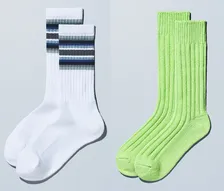 ファミマ「コンビニエンスウェア」ラインソックス新色＆ライムイエローのローゲージソックス登場