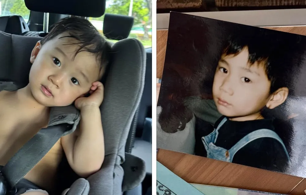 「同一人物かと思った」義実家のアルバムで見つけた"ある写真"に驚き、 「ビックリして1枚持ち帰った」末っ子と並べてみたら…