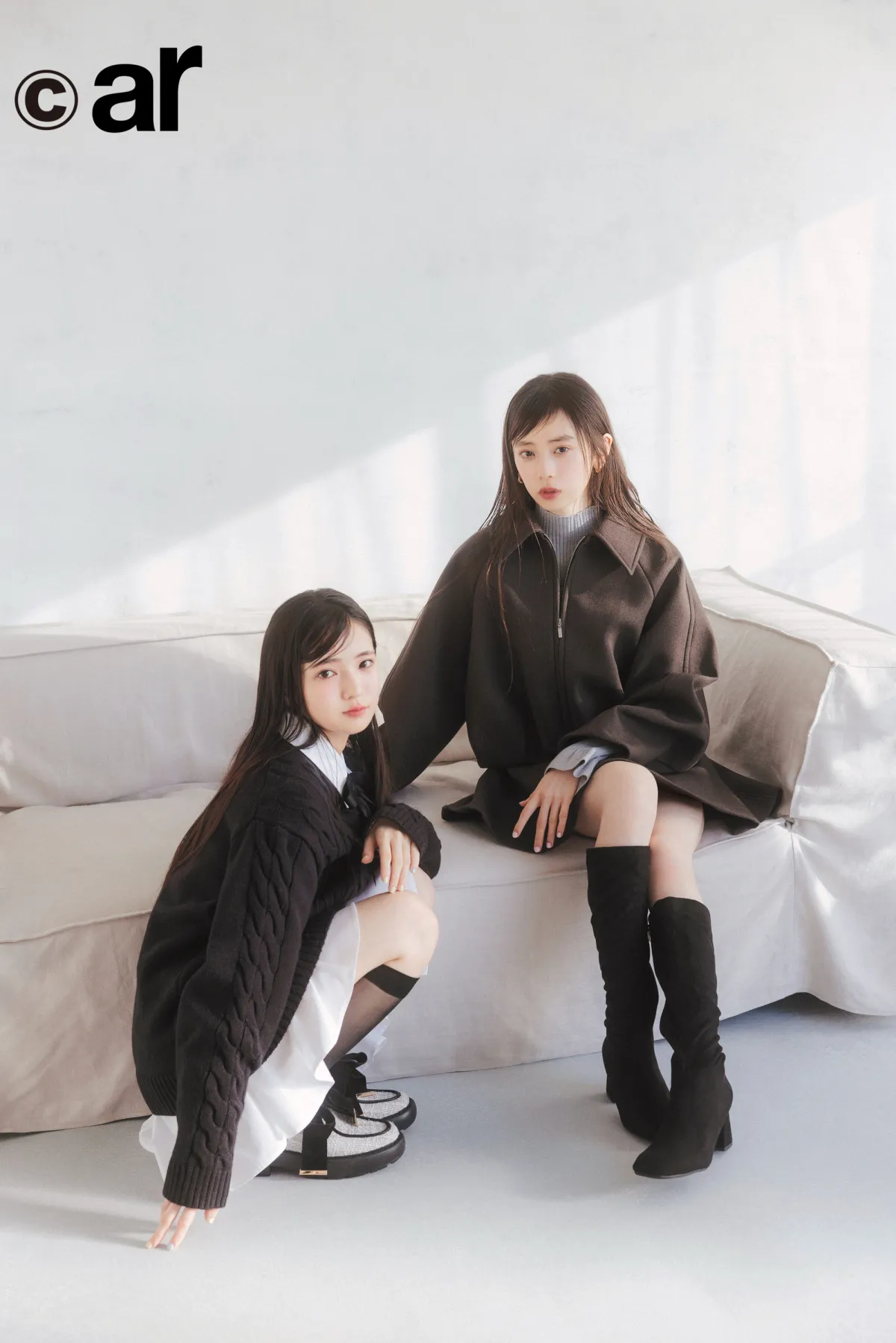 乃木坂46瀬戸口心月＆矢田萌華、『ar』「チラ見せお肌磨き」企画に登場　ヘルシーな肌見せコーデも