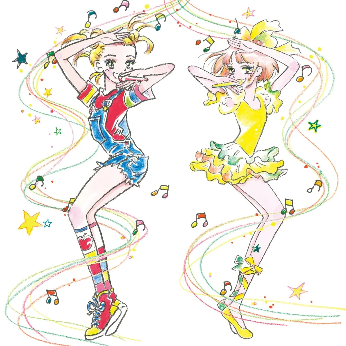 Chara＋YUKIの新曲「背中にリボン」ジャケット＆収録内容解禁　ジャケットは『ハイティーン・ブギ』牧野和子描き下ろし