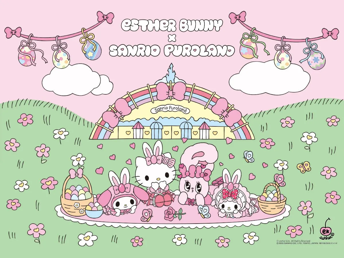 サンリオピューロランドにエスターバニーが初登場　キティ＆マイメロたちが“春のパーティ”