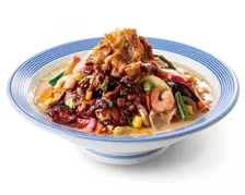 リンガーハット『野菜たっぷりちゃんぽん』を“魔改造”　背脂にんにく醤油×豪快豚しゃぶで背徳感MAX