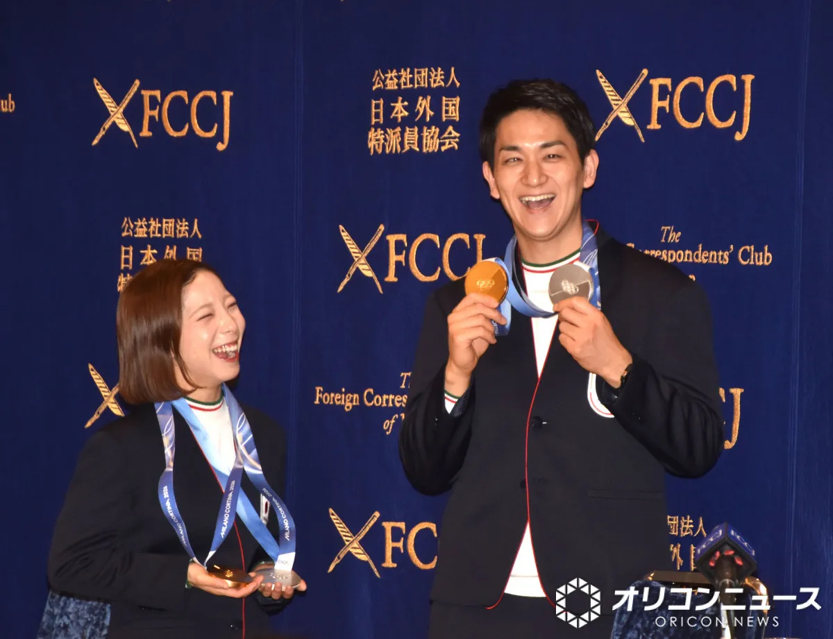 りくりゅう、日本外国特派員協会で会見　歓声に迎えられ笑顔　SP後にショック受ける木原を三浦がフォロー