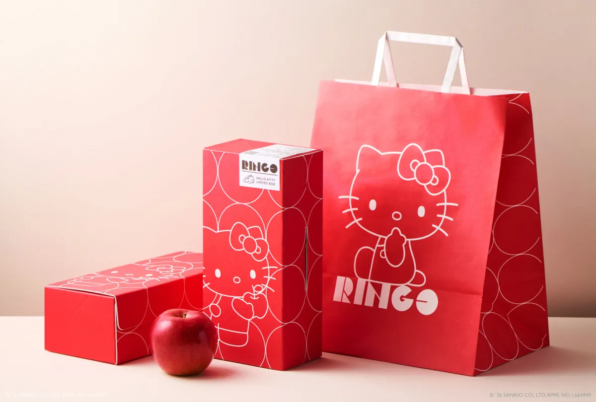 カスタードアップルパイ専門店「RINGO」とハローキティがコラボ　限定パイと特別グッズのセットが登場