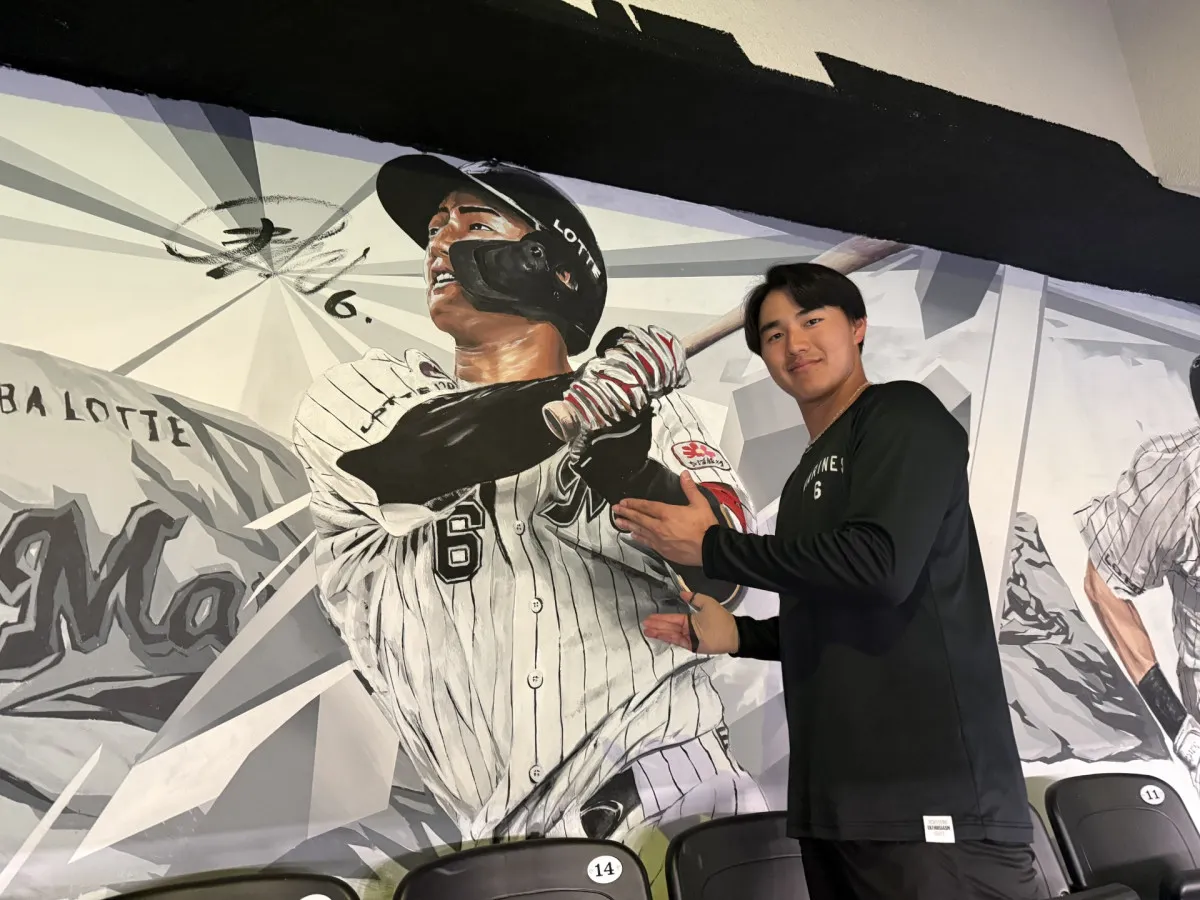 千葉ロッテ、「プレイヤーズ・シート」の壁面をリニューアル　壁画アーティスト・Hori Hayato氏が12選手手掛ける