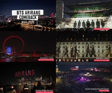 BTS、ロンドン＆NYでも大規模演出　『BTS THE CITY ARIRANG』映像公開
