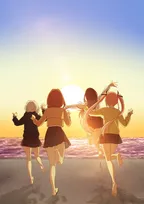 『真夜中ハートチューン』第2期制作決定ビジュアル＆特別映像公開　夕日に向かって海辺を走るヒロインたち