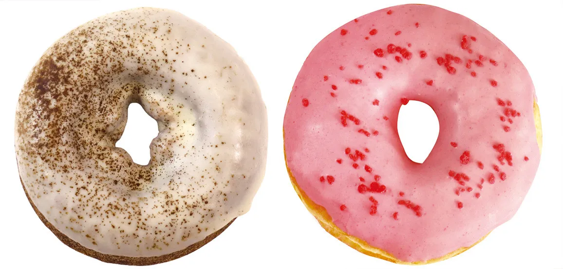 不二家「ペコちゃんmilkyドーナツ」新作登場　ほうじ茶＆いちごで春限定