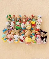 LOWRYS FARM×サンリオキャラクターズに全30種のぬいキーホルダーが登場　ポムポムプリン・ウサハナらの水着＆日焼け姿も