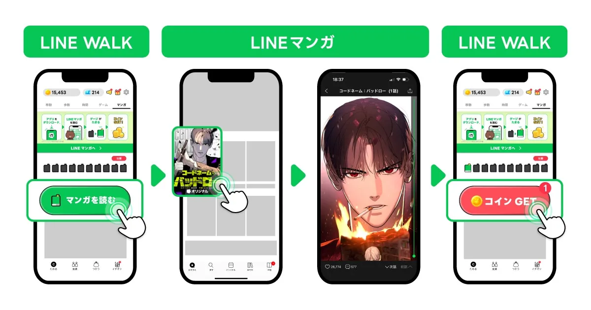 「マンガ」読むだけでポイ活　「LINEマンガ」と「LINE WALK」連携機能が開始、コイン2倍キャンペーンも