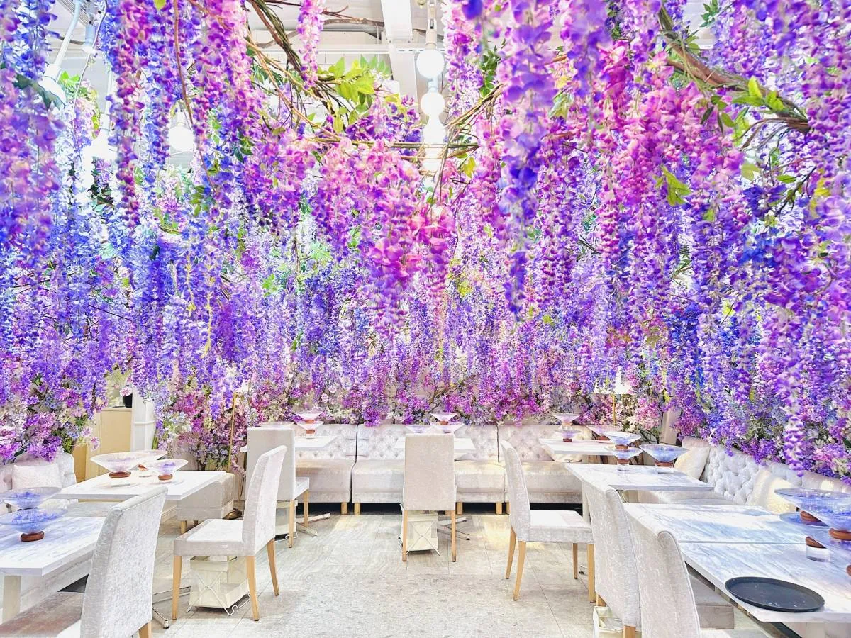 【きょうから】表参道で“藤3000本”の没入体験　幻想空間で味わう限定アフタヌーンティー登場