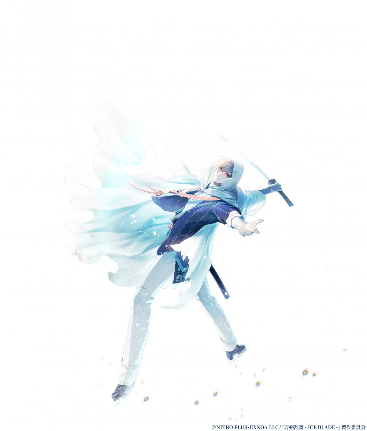 アイススケートショー『刀剣乱舞』、描き下ろしビジュアル公開　氷飛沫を煌めかせながら布を翻す“山姥切国広”の姿