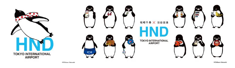 ペンギン、空へ　日本の国旗柄スカーフまとう　羽田空港でグッズ発売