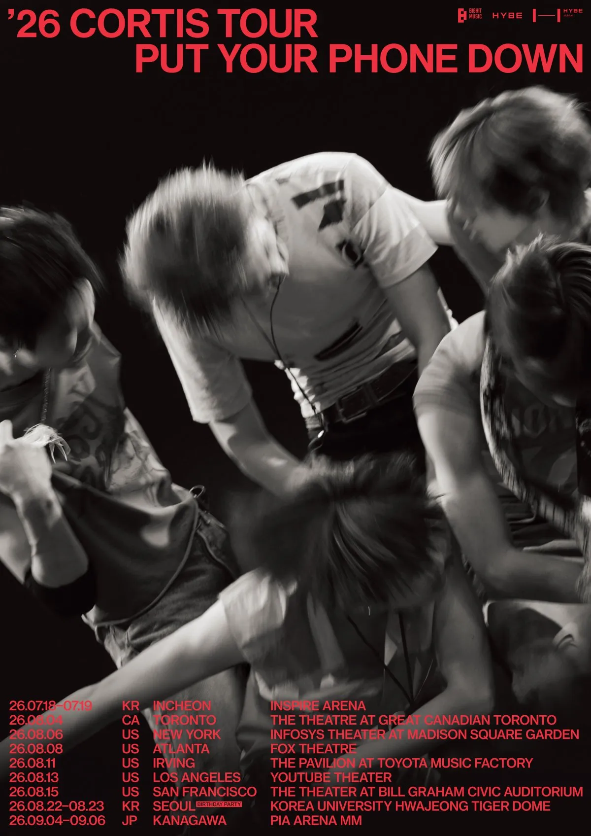 CORTIS、初の単独ツアー『2026 CORTIS TOUR ＜PUT YOUR PHONE DOWN＞』開催決定　全9都市13公演を予定