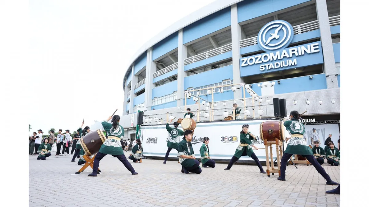 ロッテ、スペシャルイベント「夏祭」で千葉県内の中高生による「和太鼓演奏」実施