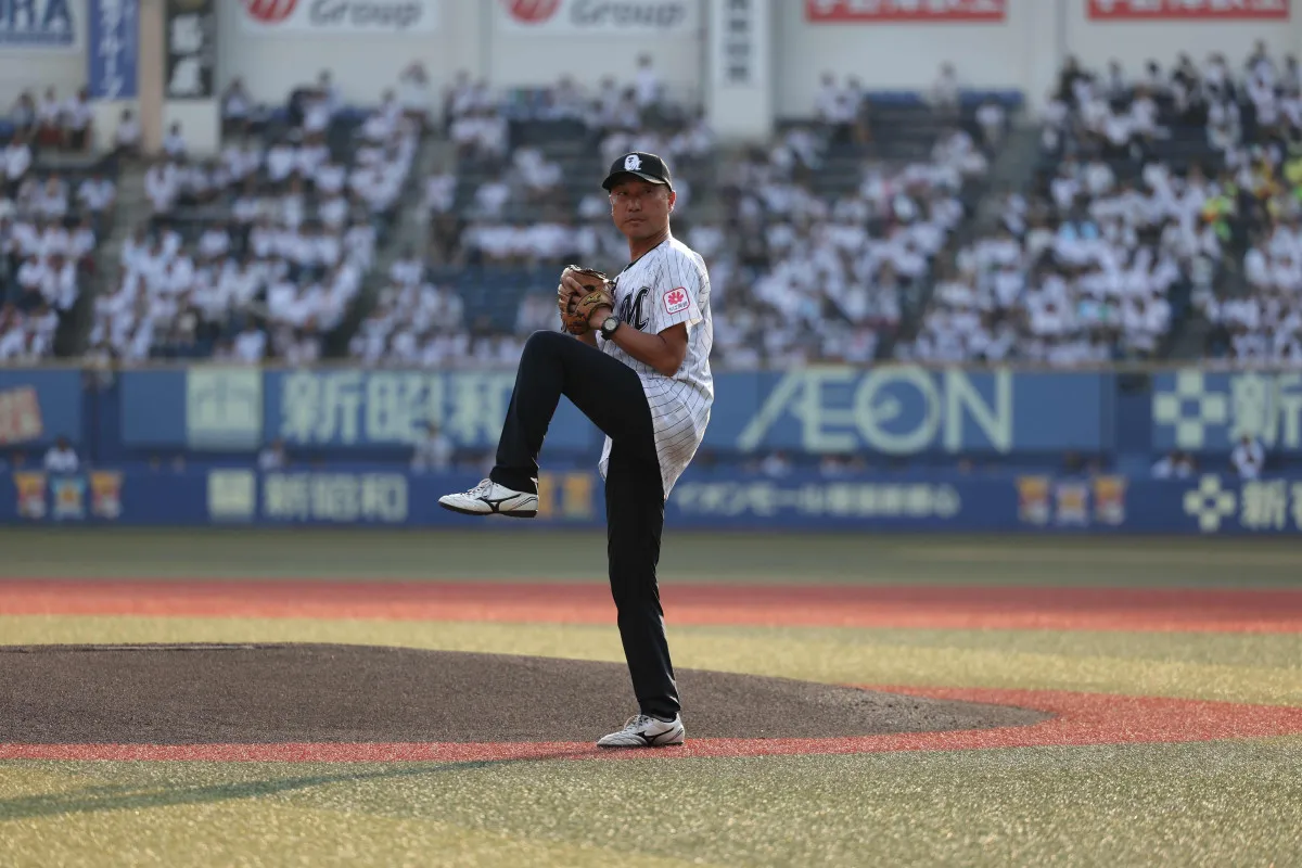 “サブマリン”渡辺俊介、BAPEコラボユニで始球式登板「ちょっと緊張しましたが、楽しかった」