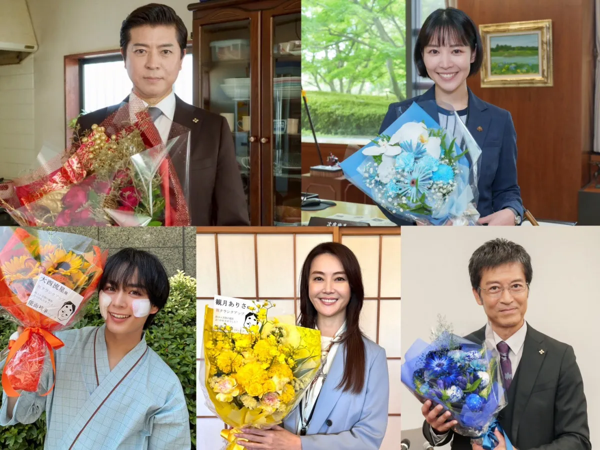 『能面検事』主要キャストがクランクアップ　“能面”主人公・上川隆也がほほ笑み