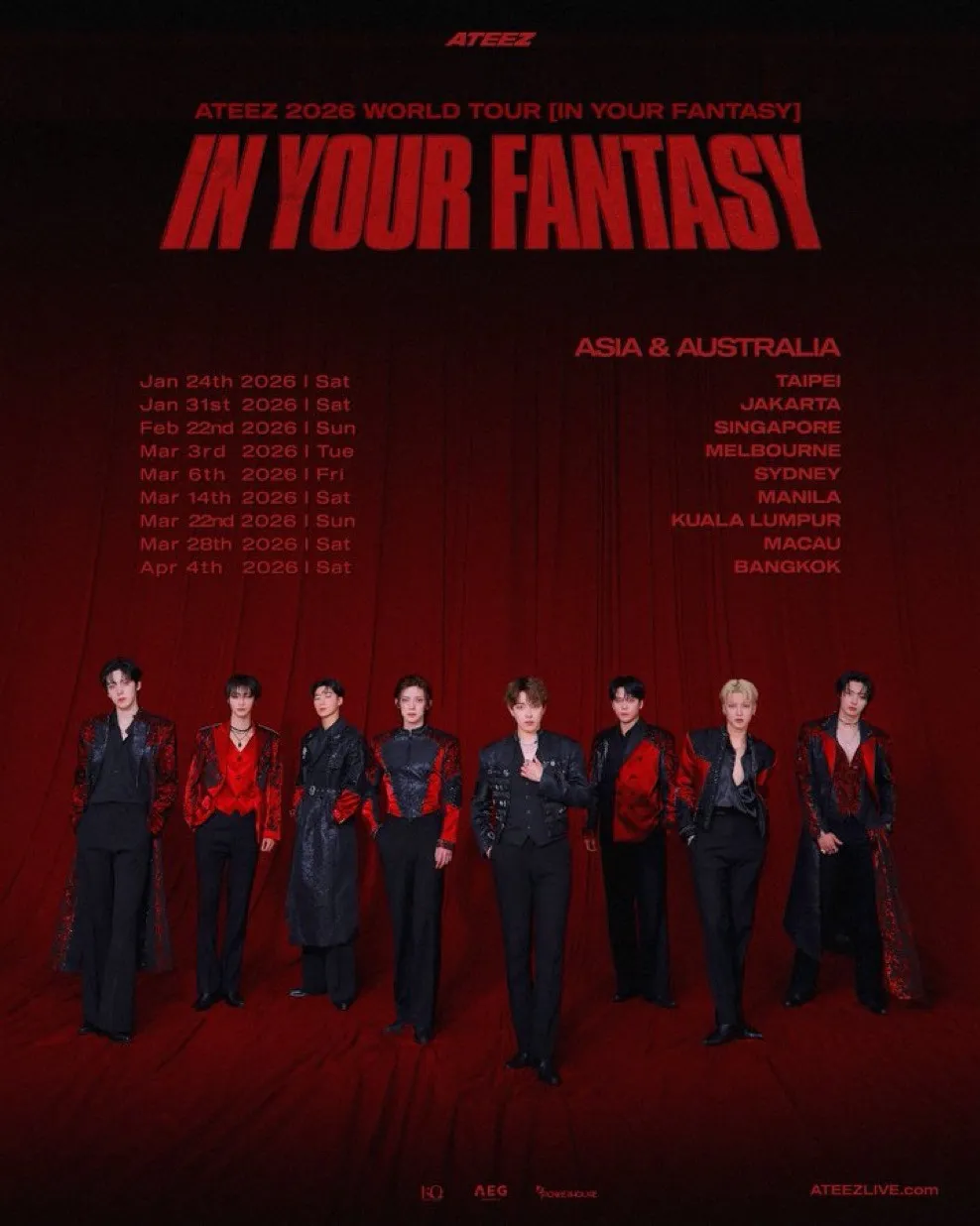 ATEEZ、アジア・オーストラリアツアー開催決定　ジャカルタ、クアラルンプール、マカオは初