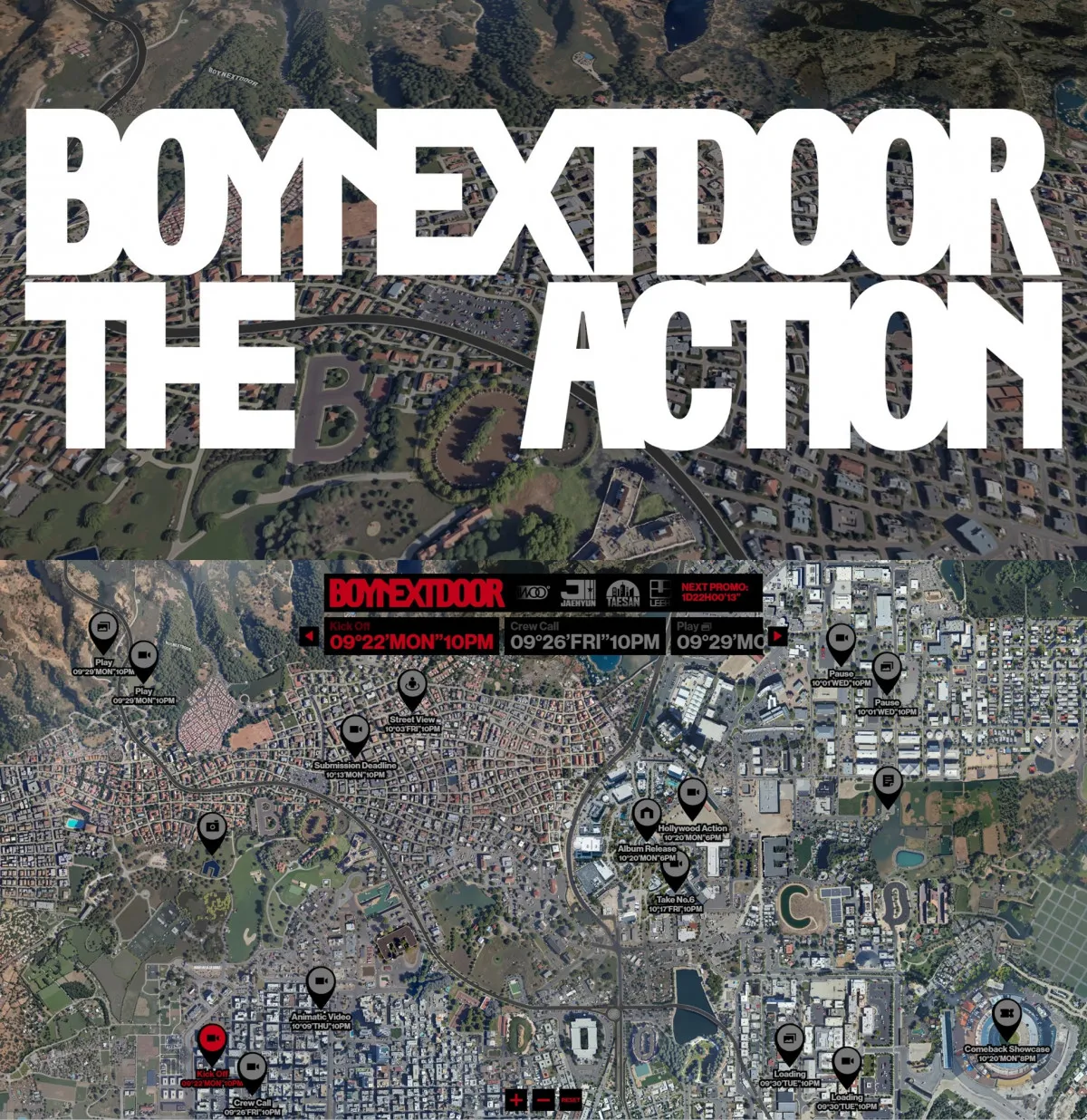 BOYNEXTDOOR、「The Action」特設サイトサプライズオープン　地図に刻まれた目的地にも注目