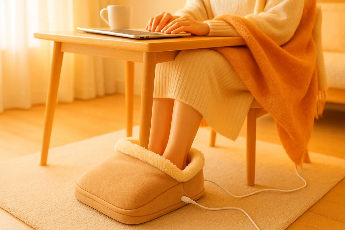 「足湯？」電気フットウォーマーで、冷え性さんでも、底冷え部屋でも、“冬のデスク下”が天国に
