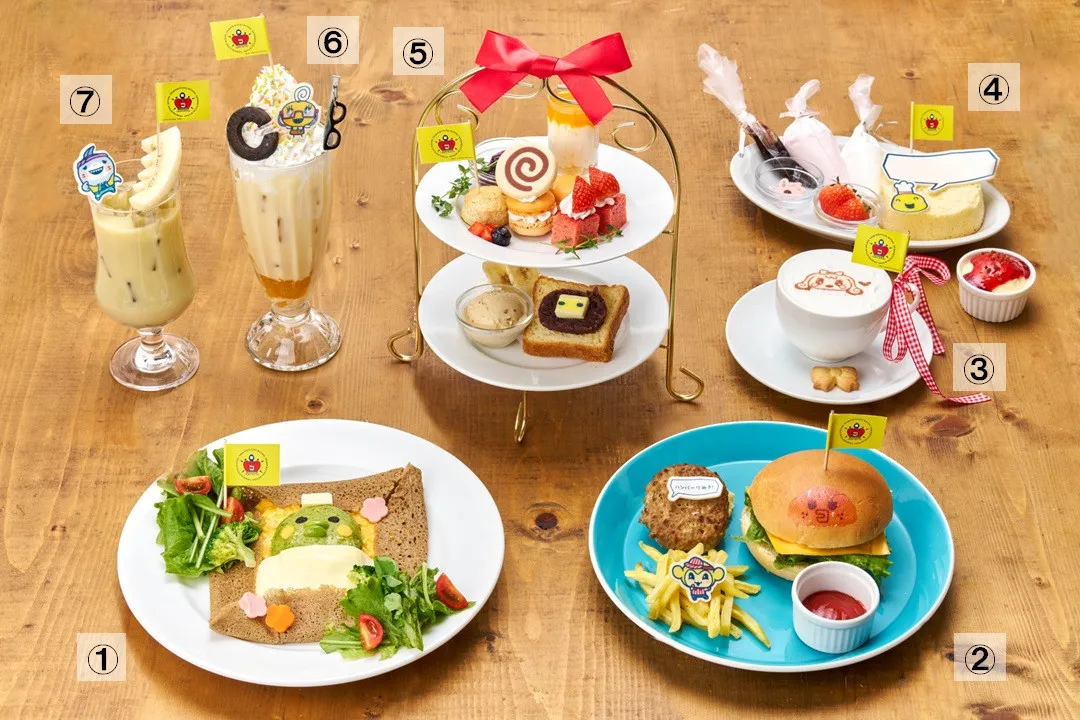 「たまごっちのプチプチおみせっち」コラボカフェメニュー公開　温泉を楽しむくちぱっちがプレートに