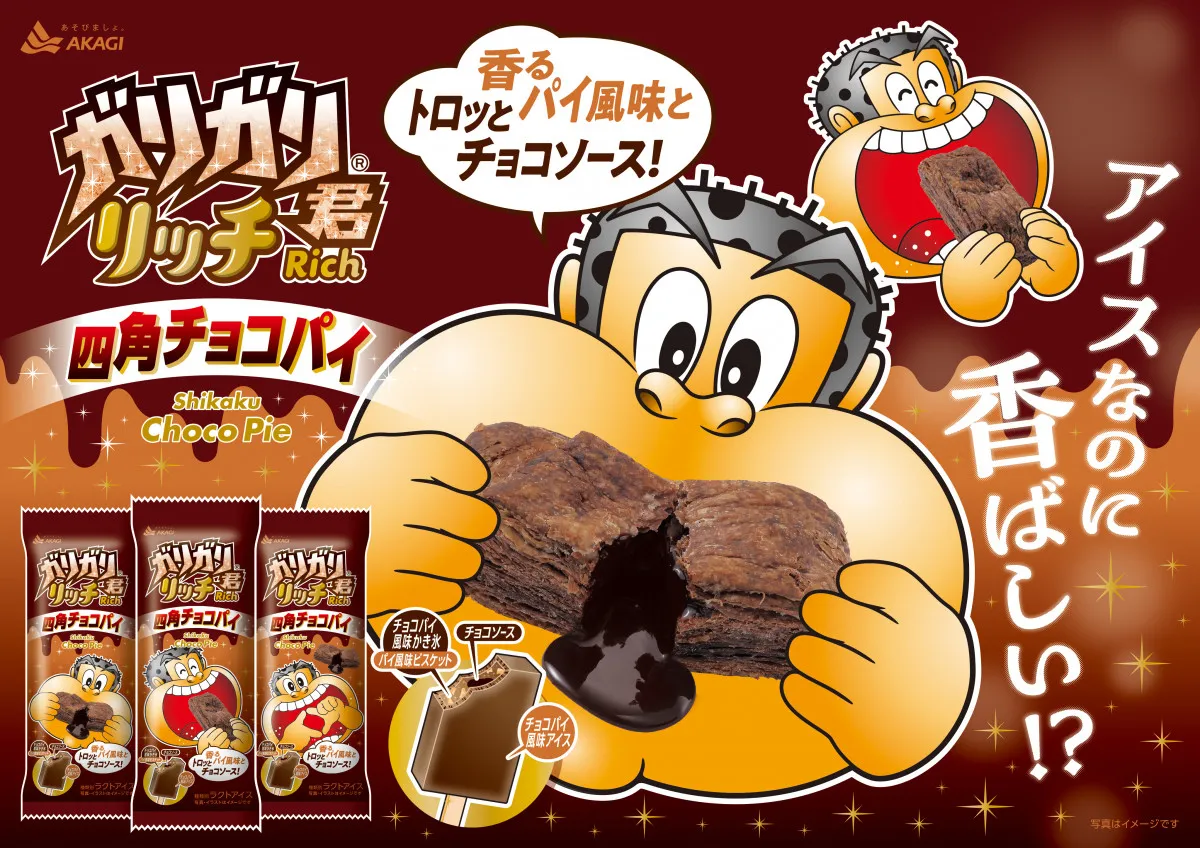 『ガリガリ君リッチ』に“四角チョコパイ”味登場　パイ風味ビスケット＆トロっとチョコを楽しめる