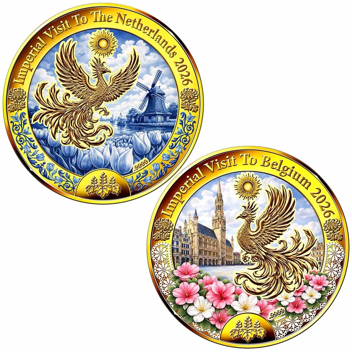 天皇、皇后両陛下オランダ・ベルギー訪問記念の金貨セット販売　皇室とオランダ王室の絆を表現