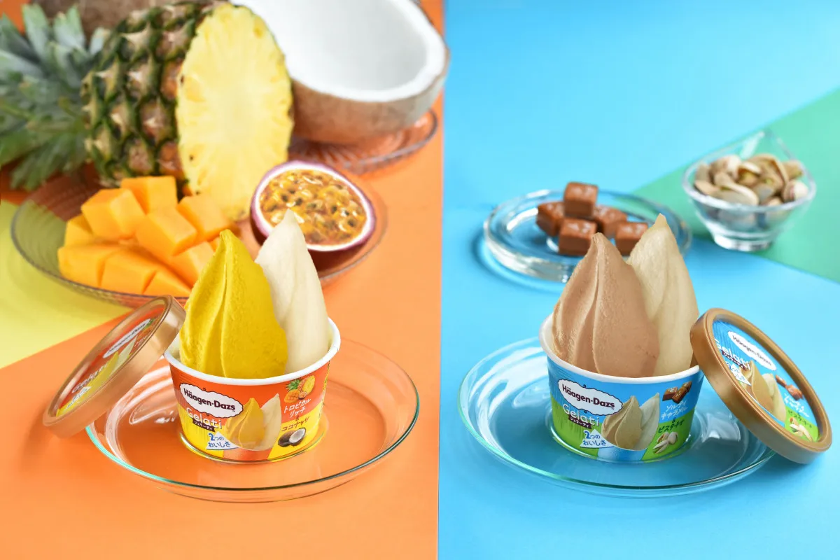 ハーゲンダッツ新シリーズ「Gelati」誕生　「トロピカル＆ココナッツ」と「ソルティキャラメル＆ピスタチオ」濃厚なのに後味すっきりな味わいに