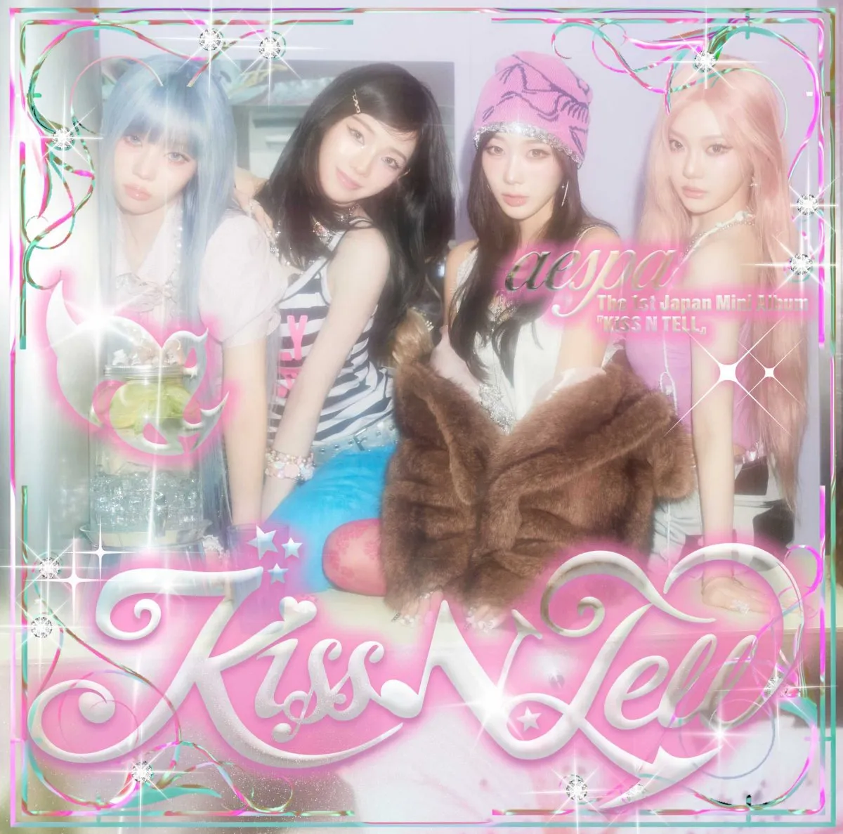 aespa、これまでにないポップでレトロな新ビジュアル公開　日本1stミニ『KISS N TELL』ジャケット＆アーティスト写真解禁