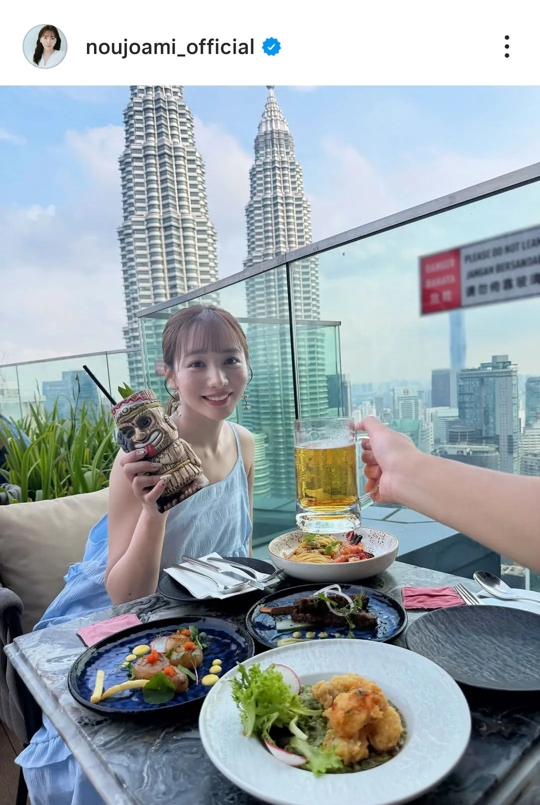 能條愛未、中村橋之助との新婚旅行の“マレーシア編”写真を公開「とにかくご飯が美味しい」「橋之助さんよりも食べてましたし…」