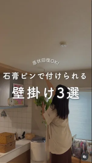 石膏ピンだけでOK、“壁掛け”収納＆インテリア「3選」　「まねさせてください」「トイレに付ける案めちゃくちゃいい」