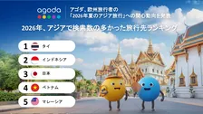 欧州旅行者のアジア旅行先ランキング、日本は3位ランクイン　アゴダが発表…夏は大型音楽フェスティバル＆花火大会などが魅力