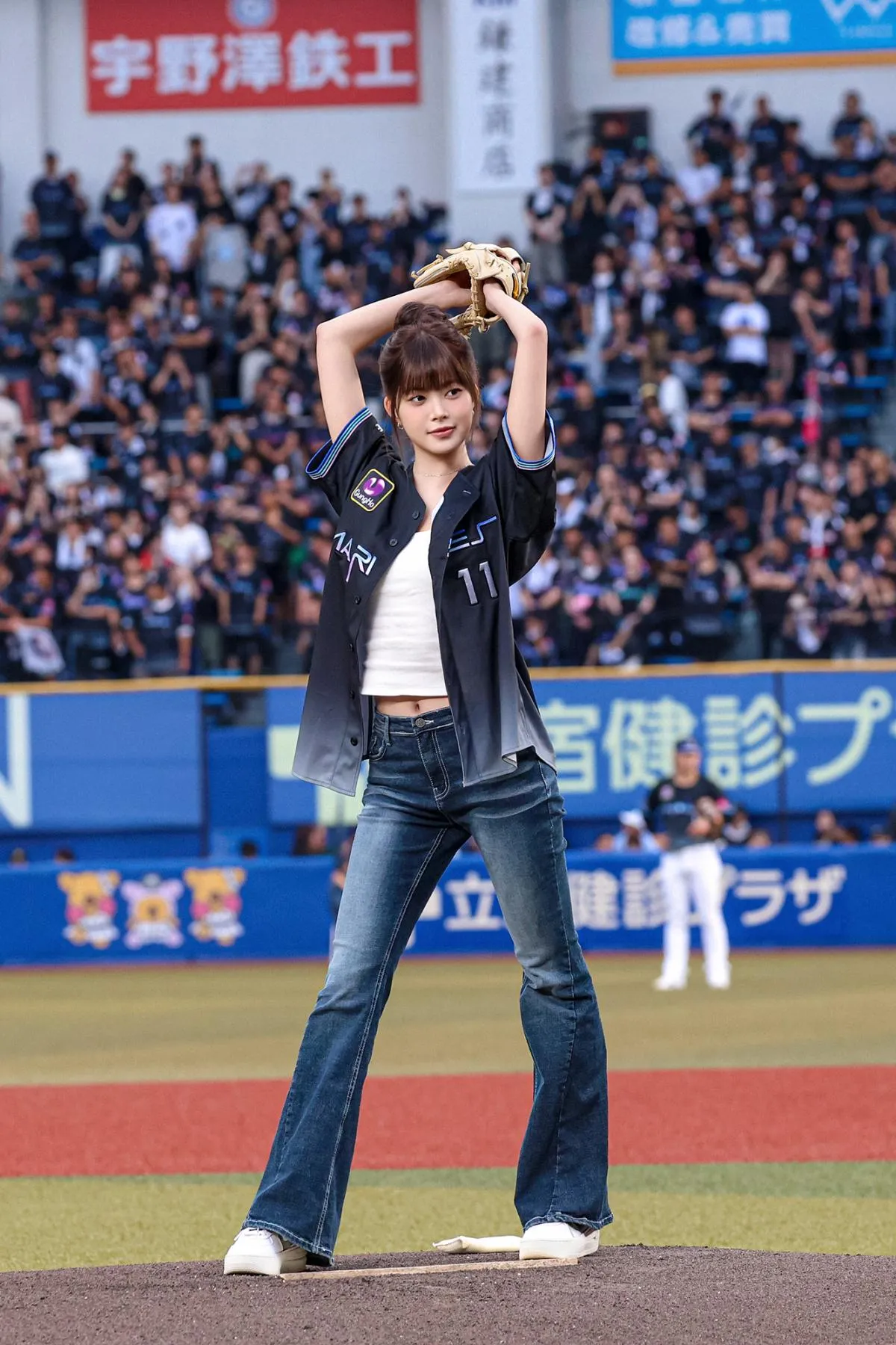 LE SSERAFIM・ウンチェ、日本プロ野球で初始球式　野球ファンからも称賛の声