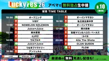 『LuckyFes'26』3日目！きょう8月10日の配信タイムテーブル　Juice=Juice、鈴木愛理、ウルフルズ、西川貴教ら登場
