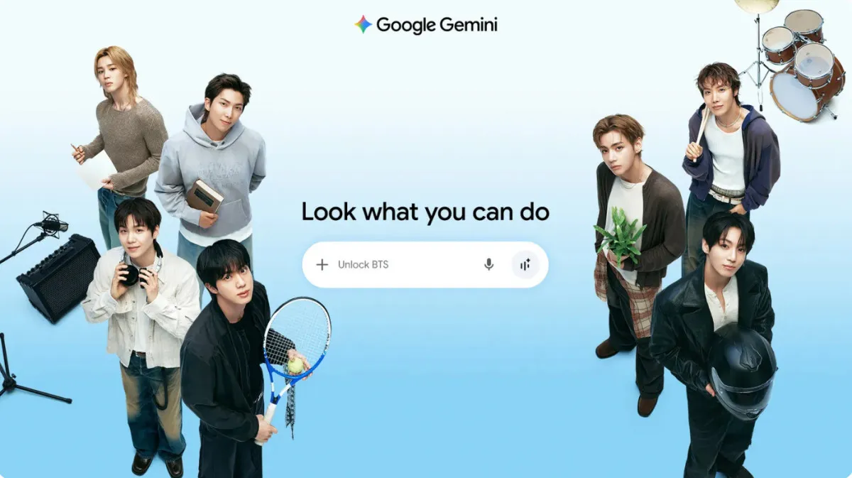 BTS、Google Geminiとコラボ　韓国語学習やおすすめの楽曲の発見まで…4つの機能を期間限定公開　メンバーたちの活用動画も