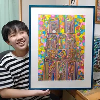 “定規”で描いたノートルダム大聖堂、12歳が生み出した緻密なアートがパリへ「絵に言葉の壁はない」