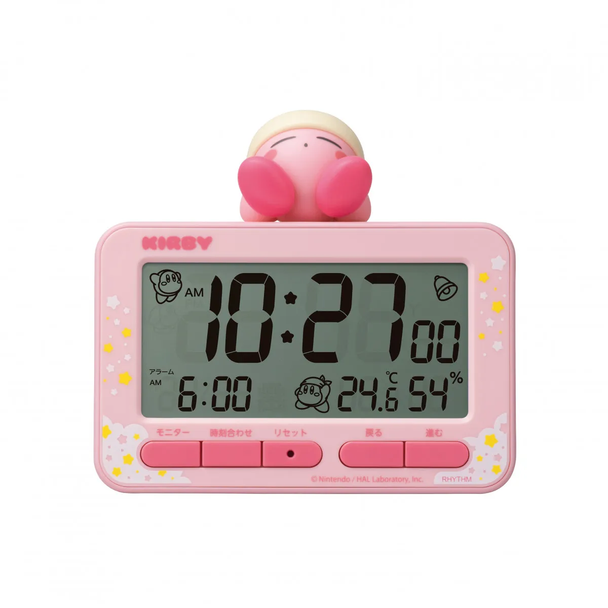 すやすや眠るカービィがちょこんと乗ったデジタル目覚まし時計が登場　ランダムに液晶に登場するワドルディも