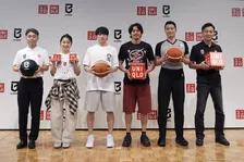 バスケ歴13年の桜井日奈子、地元・岡山愛にあふれたオリジナルTシャツを作成　篠山竜青選手＆齋藤拓実選手とともにユニクロ『UTme!』を体験