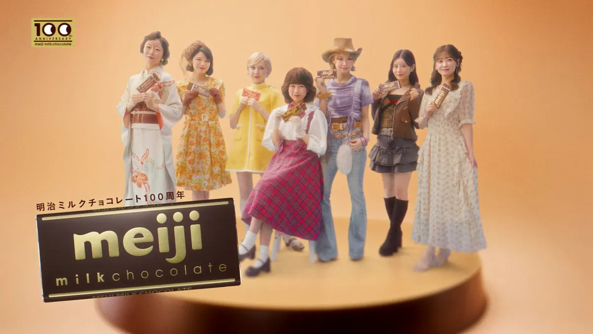 FRUITS ZIPPER、“印象ガラリ”なビジュアル披露　「明治ミルクチョコレート」TVCMに全員出演【インタビューあり】