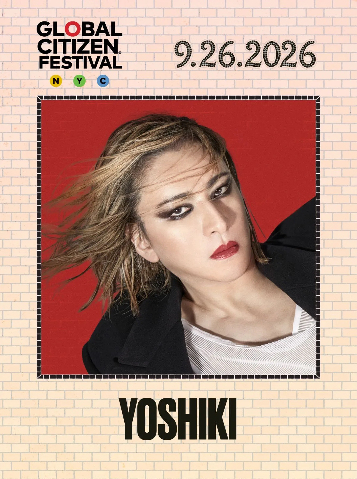 YOSHIKI、米音楽フェス『Global Citizen Festival 2026』日本人アーティスト初出演決定　ホストはヒュー・ジャックマン　ローリン・ヒルやレニー・クラヴィッツら出演