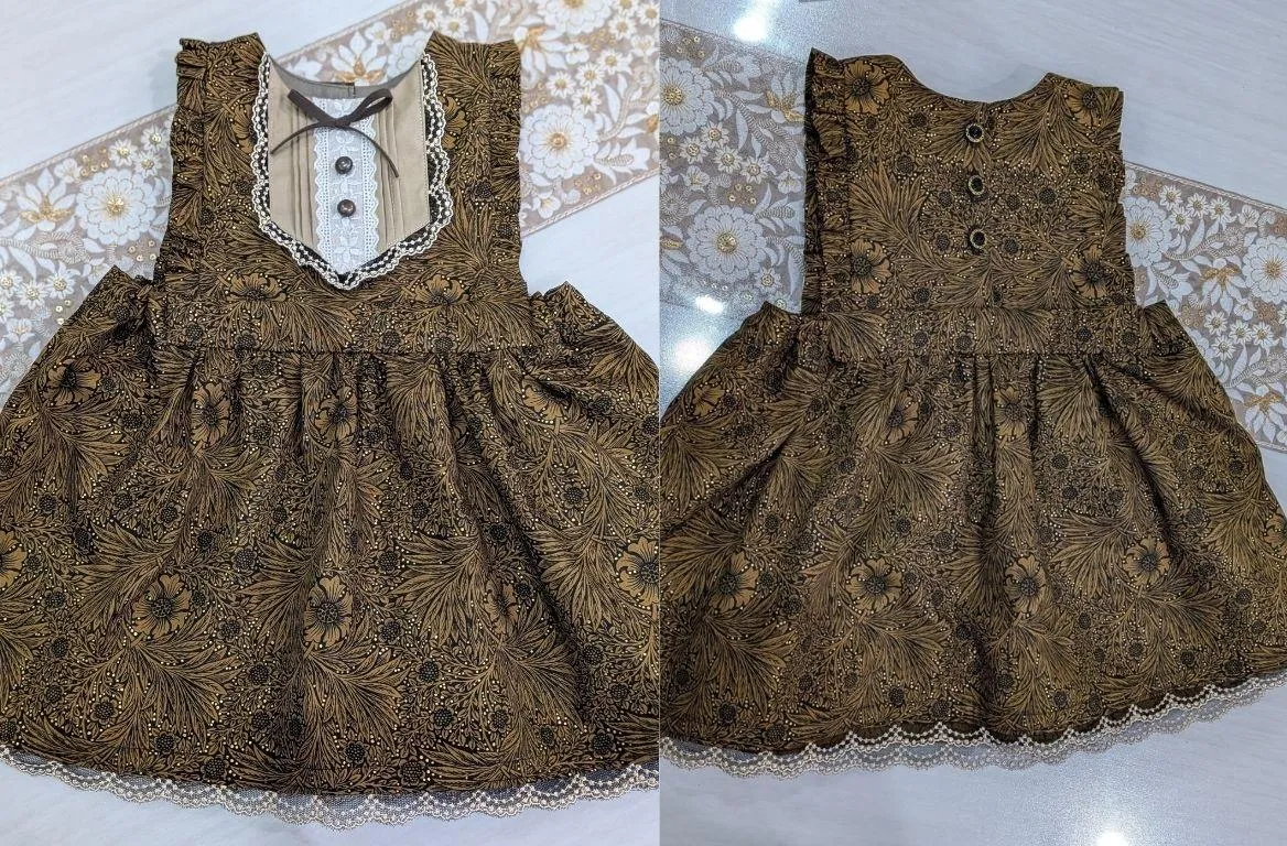「今日はお揃いにしようかなぁ〜」夫のシャツの余り布で作った娘のワンピース、初の父娘コーデに2.0万いいね