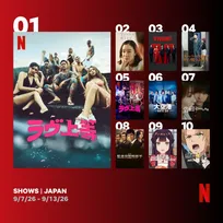 Netflix週間視聴ランキング（番組）：『ラヴ上等２』6週連続1位　シーズン1も5位に浮上【9/7/26 - 9/13/26】
