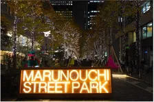 冬の風物詩である丸の内中通りのイルミネーションを見ながら展示やフォトスポット、大型チェス、ビリヤードなどが楽しめる「Marunouchi Street Park 2021 Winter」